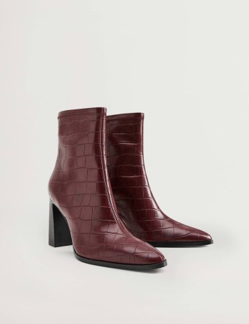 Botine Mango, visiniu, 38