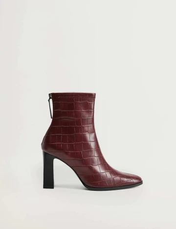 Botine Mango, visiniu, 38