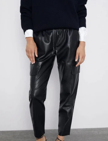 Pantaloni Zara, negru, XS