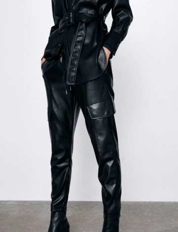 Pantaloni Zara, negru, XS