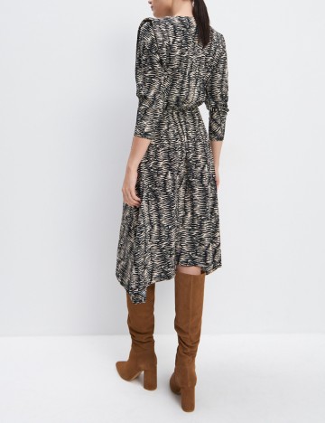 Rochie medie Mohito, crem/negru, XL