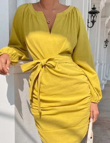 Rochie scurta SHEIN, galben, XL Galben
