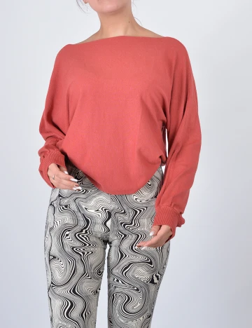 Bluza SHEIN, caramiziu, M Rosu