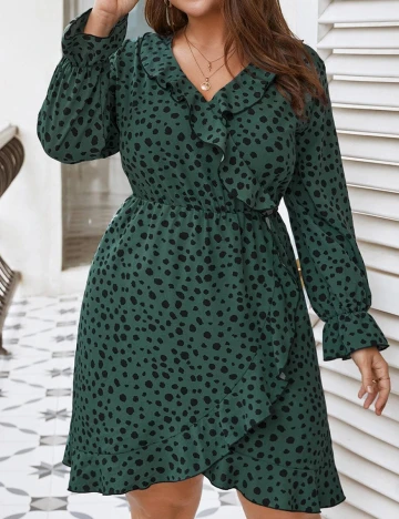 Rochie scurta SHEIN CURVE, verde, XL Verde