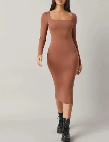 Rochie medie SHEIN, maro, L