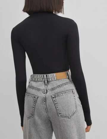 Top Bershka, negru, S Negru