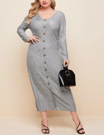 Rochie medie SHEIN CURVE, gri, 0 XL