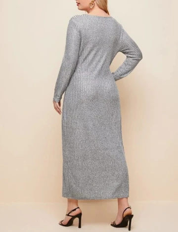 Rochie medie SHEIN CURVE, gri, 0 XL Gri