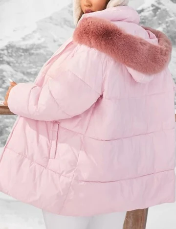 Geaca SHEIN CURVE, roz, 4XL