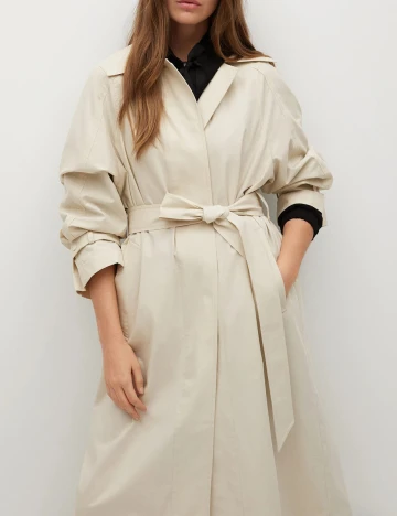 Trench Mango, ecru, L Alb