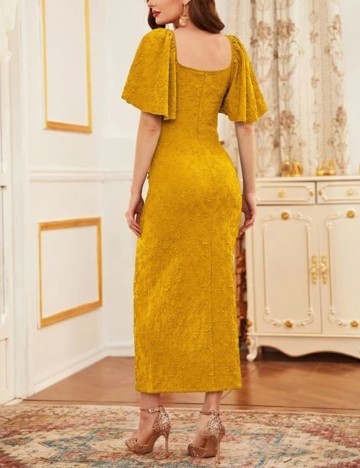 Rochie lunga SHEIN, mustar, S