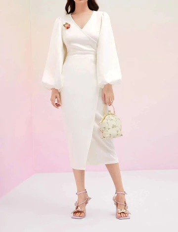 Rochie medie SHEIN, alb, M Alb