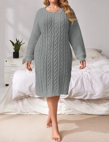 Rochie medie SHEIN CURVE, gri, 0 XL