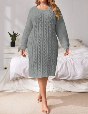 Rochie medie SHEIN CURVE, gri, 0 XL Gri