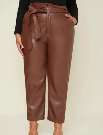 Pantaloni SHEIN CURVE, maro, 3XL Maro