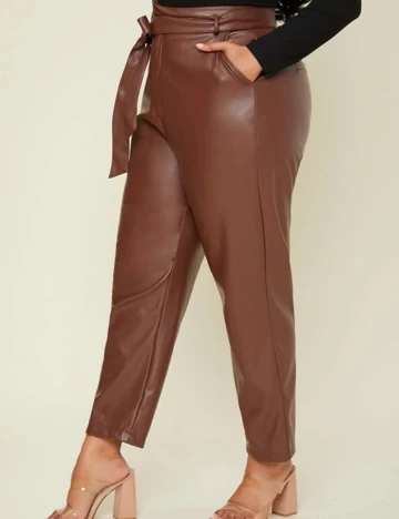 Pantaloni SHEIN CURVE, maro, 3XL Maro
