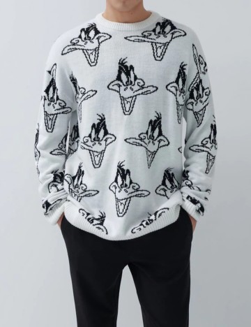 Pulover House Brand, alb