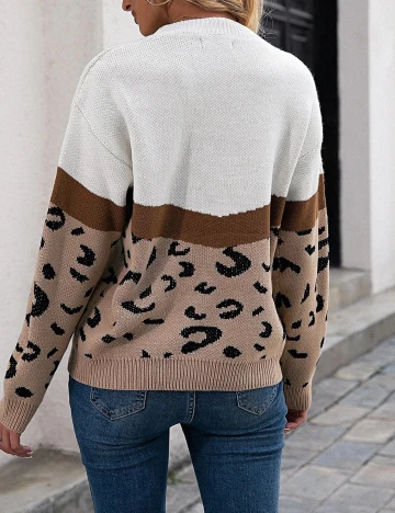 Bluza SHEIN, alb/maro, M