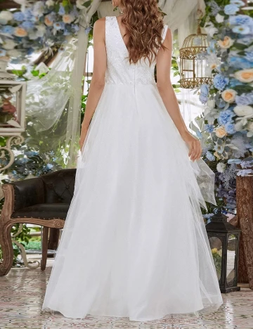 Rochie lunga Ever-Pretty, alb, XL