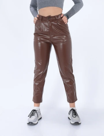 Pantaloni SHEIN, maro, XS
