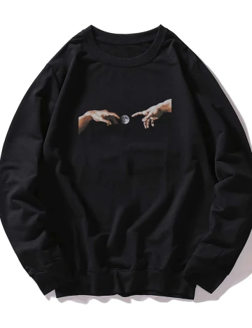 Bluza Romwe, negru, XL Negru