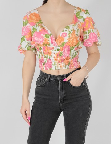 
						Top Only, floral, S