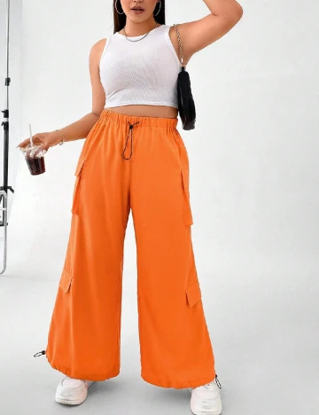 Pantaloni SHEIN CURVE, portocaliu Portocaliu