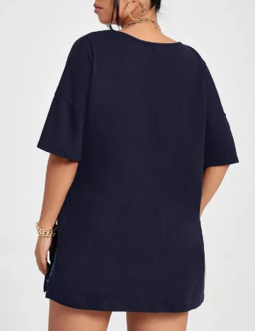 Tricou Oversize SHEIN CURVE, bleumarin Albastru