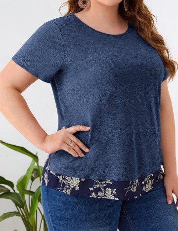 Tricou SHEIN CURVE, bleumarin