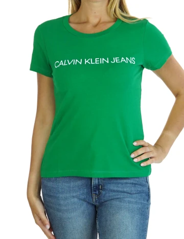 Tricou Calvin Klein Jeans, verde Verde